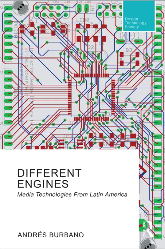 Book cover design with graphic of psuedo electronic circuits.