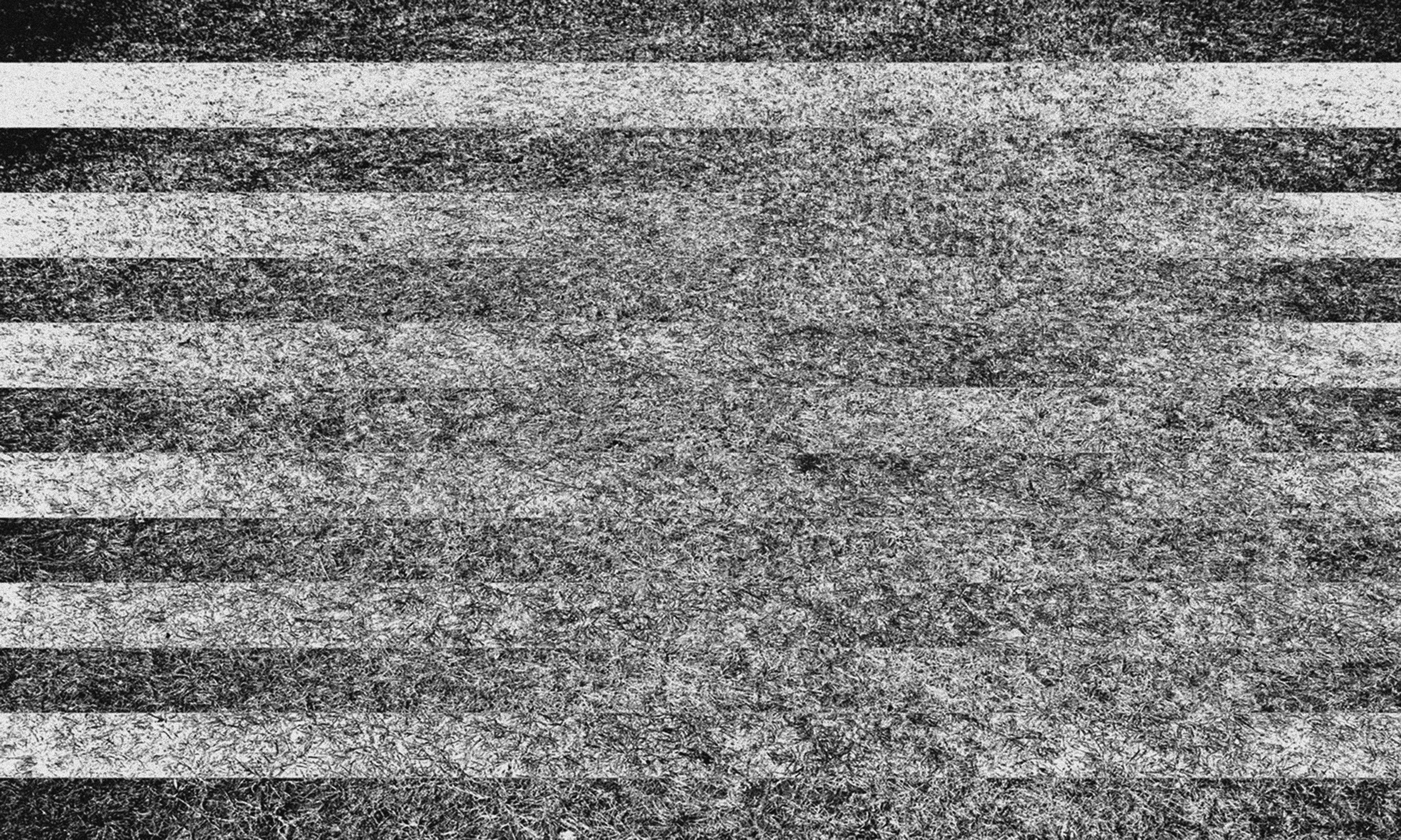 Black and white graphic with stripes and a blob of noise